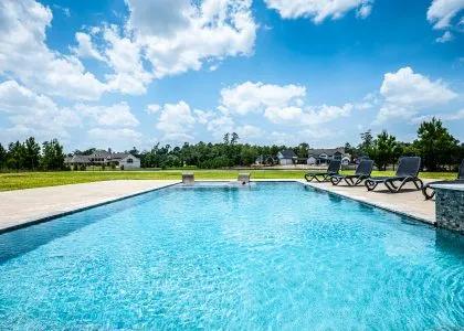 Pool View Outer View of Home Iconic Custom Home Builders
