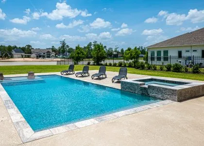 Pool View Outer View of Home Iconic Custom Home Builders