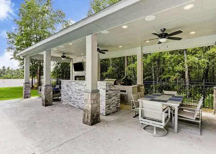 Backyard Kitchen View Iconic Custom Home Builders