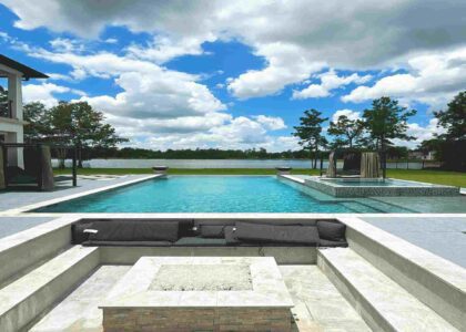Pool View Outer View of Home Iconic Custom Home Builders