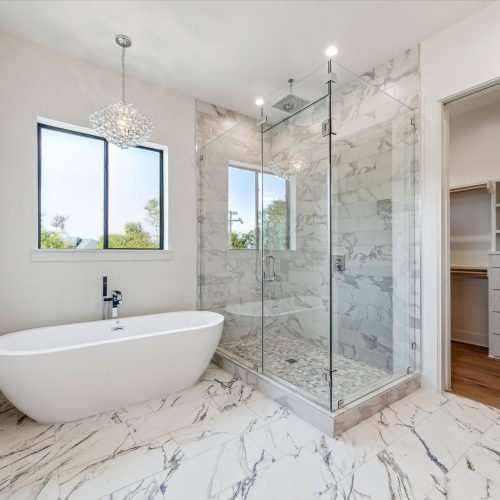 Modern White Bath and Shower